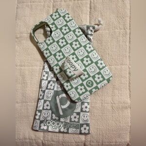 Loopy Cases Green and White Phone Case 14 Pro Righty